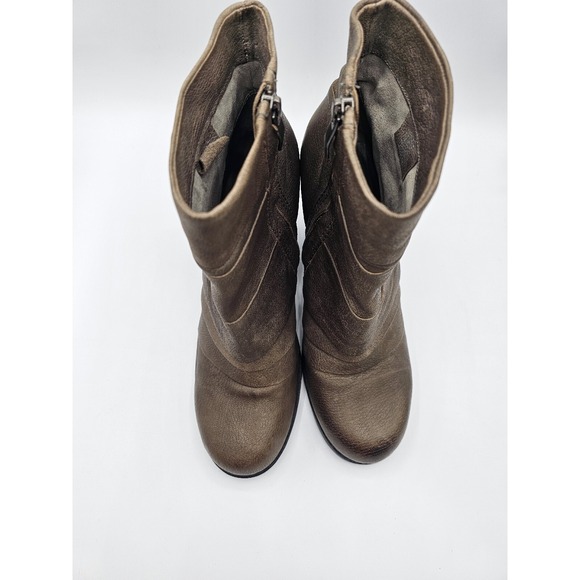 Vince Camuto Ankle Booties Womens 8.5 Brown Leather Belta Round Toe Zipper - Picture 4 of 12